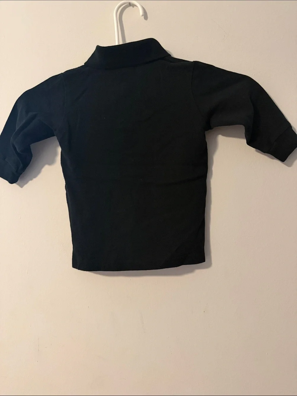 Ralph Lauren Black Long-Sleeve Polo with Purple Logo